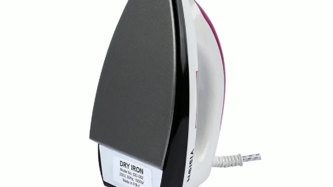 Vision Dry Iron Model VIS-DEI-002 Non-Sticky Coating Sole Plate 1000Watt - Iron Machine_ Ironing Mad