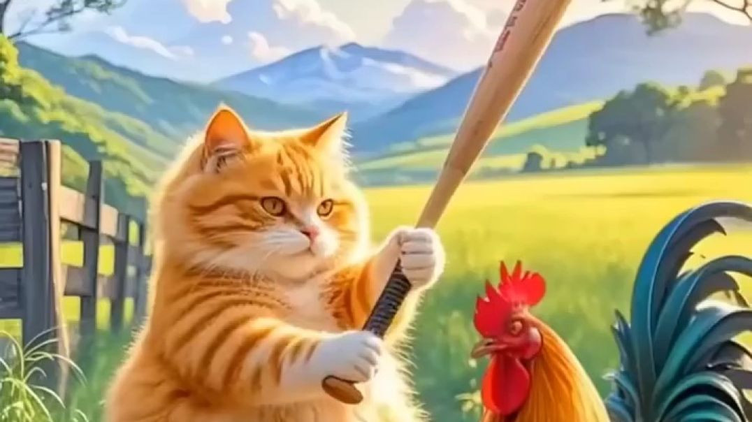 funny video of a cat and chicken #cartoon #কাটুন #কাটুনভিডিও #cartoonvideo #foryou #shorts